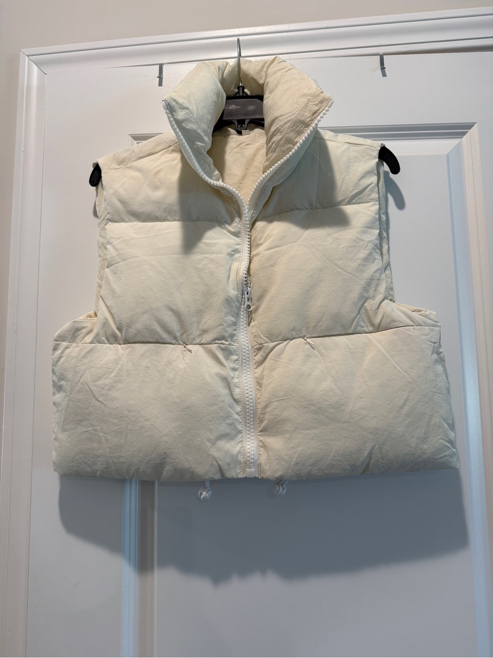 Women's Cream Puffer Vest - Lightweight Quilted Vest